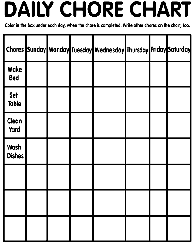 Daily Chore Chart
